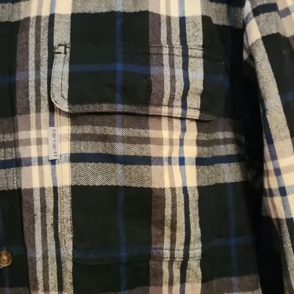 Carhartt Original Fit Plaid Flannel Shirt M - Picture 4 of 7